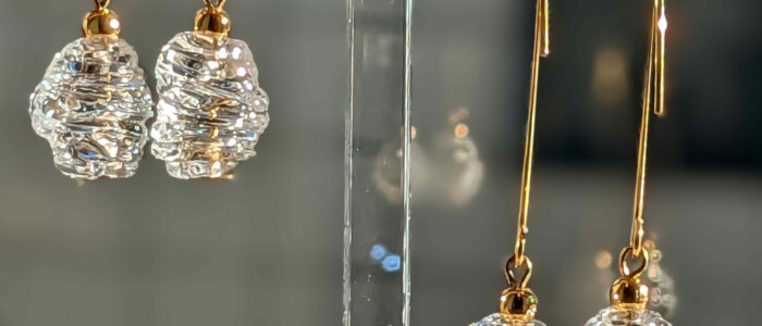 boucles d’oreilles Diatomée en verre filé Paris 14