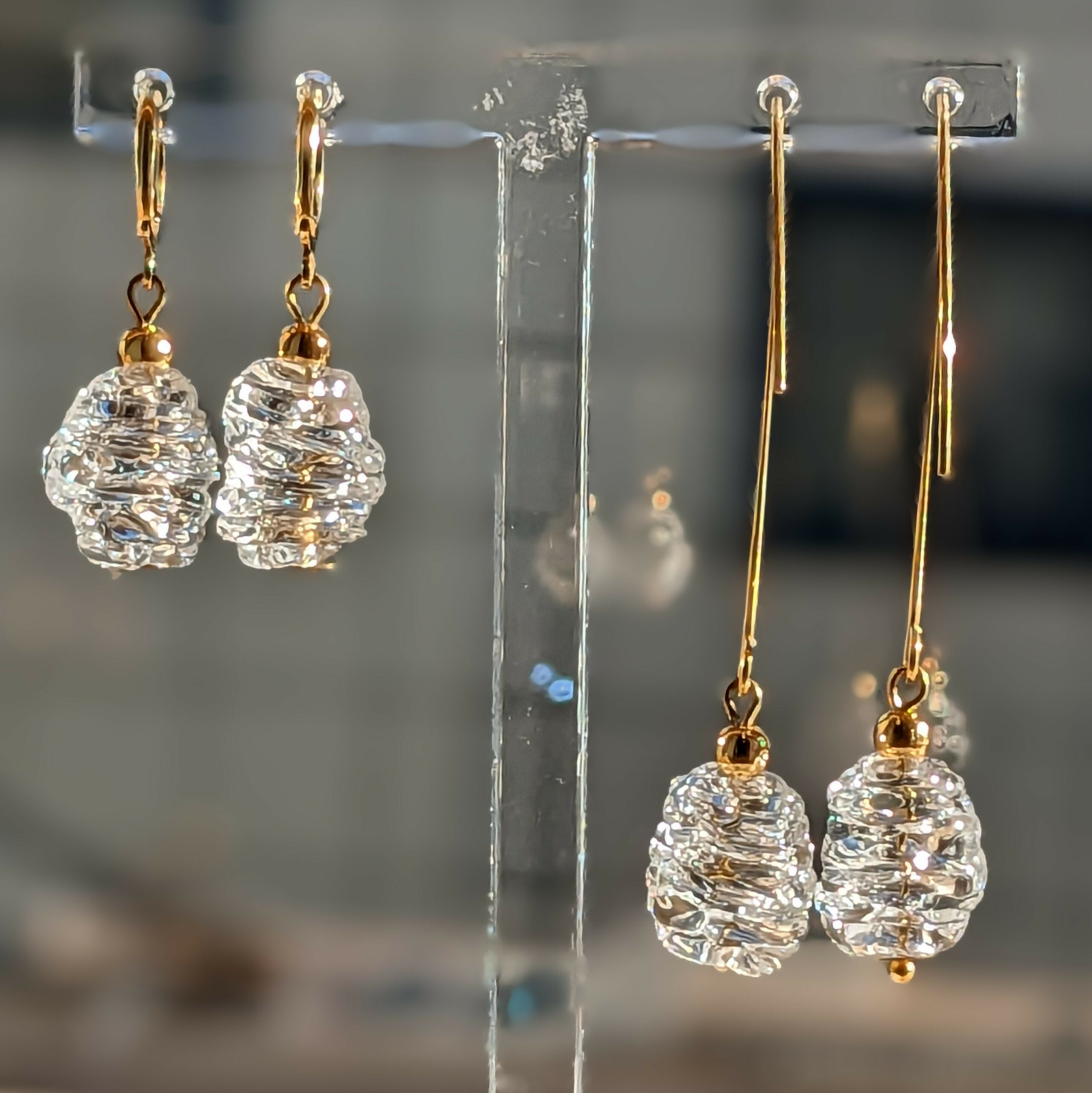 boucles d’oreilles Diatomée en verre filé Paris 14